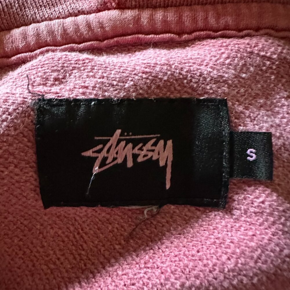 Stussy Pink Red Men's Hoodie Sweater Size Small Cotton - Picture 3 of 4